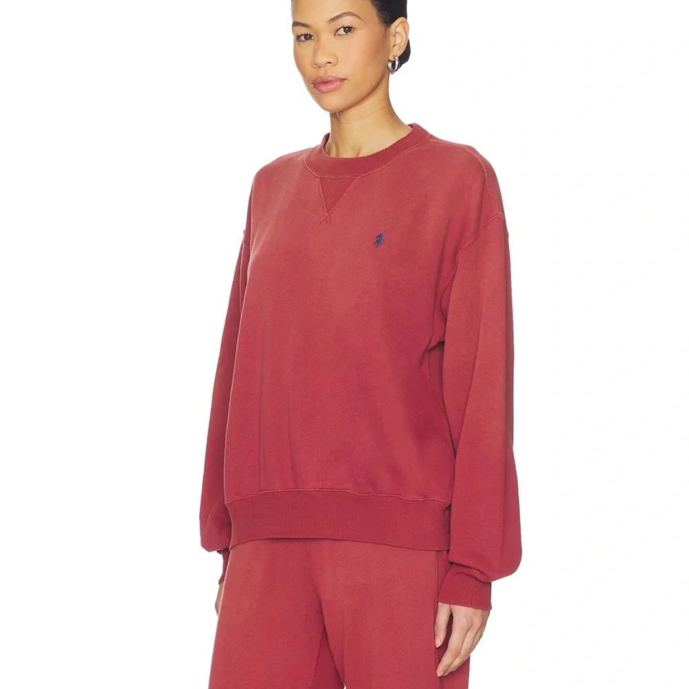 Polo Ralph Lauren Arctic Fleece Crew Sweatshirt in Red Snapper size small - Picture 3 of 7